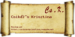 Csikós Krisztina névjegykártya